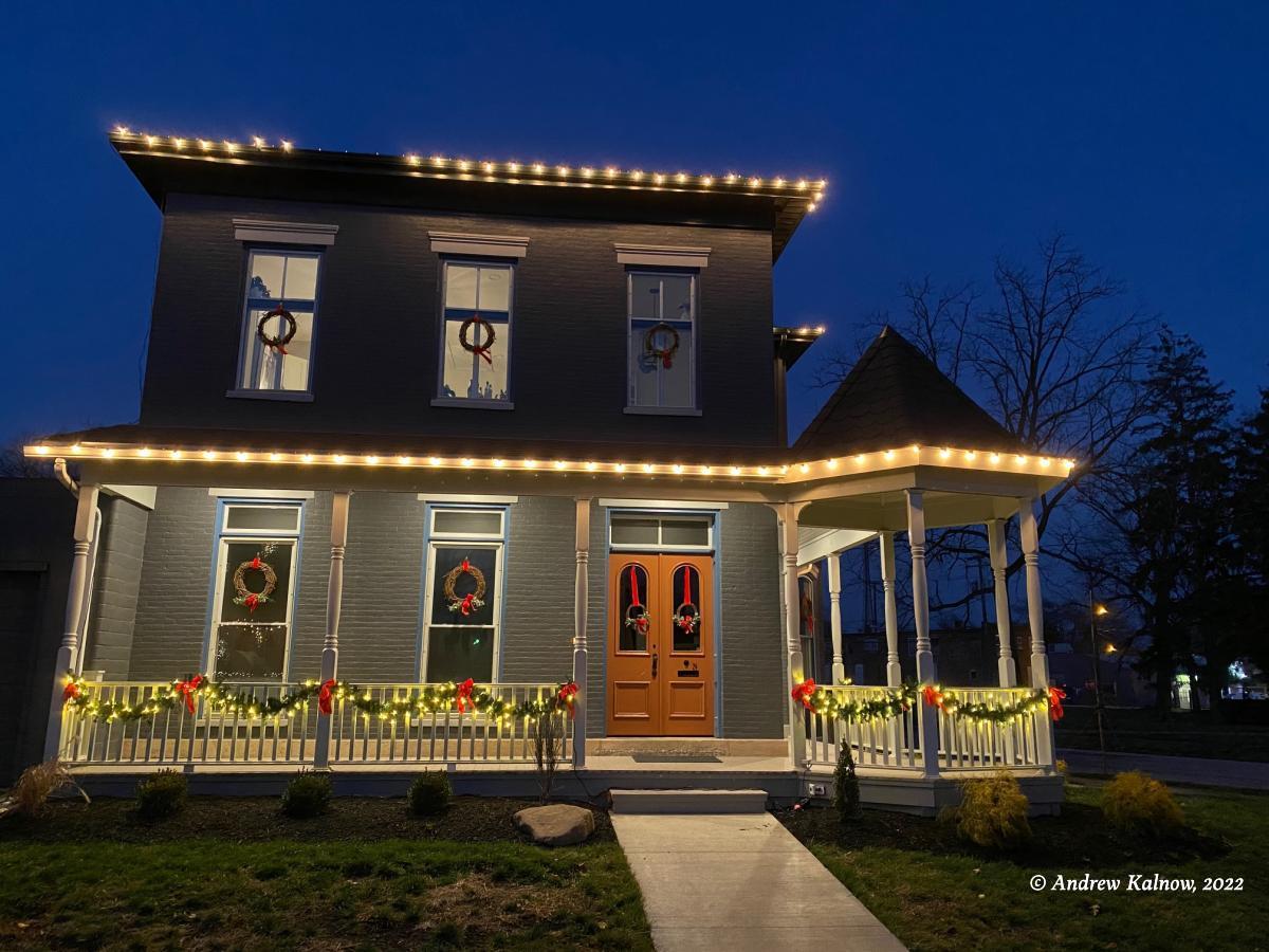Frost Village Holiday Lights, Tiffin Ohio, historic home