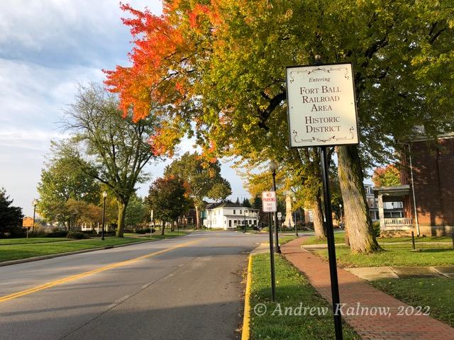 Fort Ball Historic District in Frost Village with fall colors.