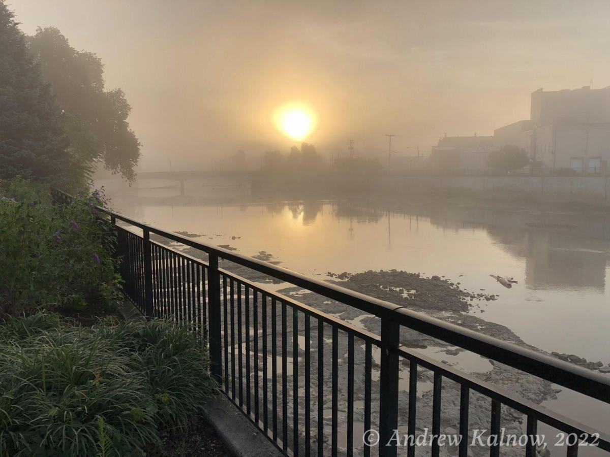 Misty morning along Sandusky River.